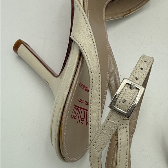 Melian Women's Cream Pink slingback leather shoe 9M pointy toe Y2K event office - Picture 7 of 14